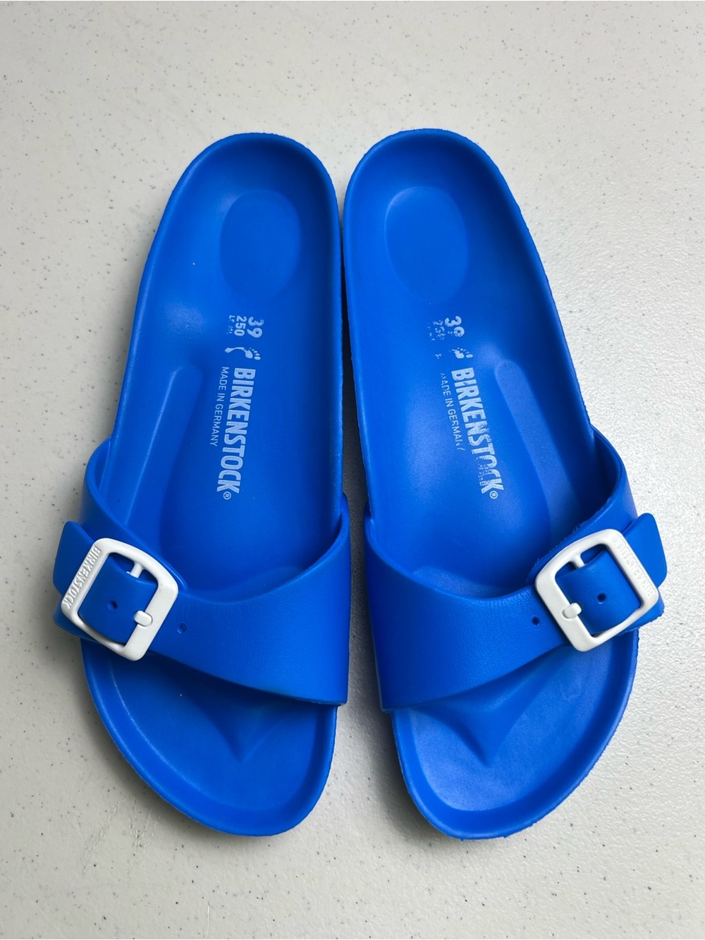 Birkenstock Madrid EVA Sandals Women's 39 EU 8 US Blue Slip On Slide Rubber - Picture 3 of 8
